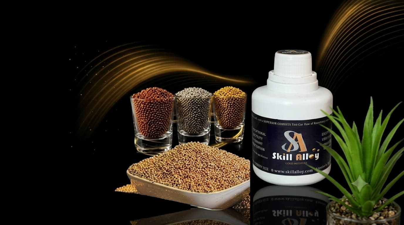 Skill Alloy gold melting alloy granules, available in 22K, 18K, 14K and 9K yellow gold and rose gold